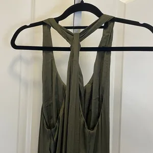 Zara Racerback Maxi Dress - Women Size M - Olive Green thumbnail 4