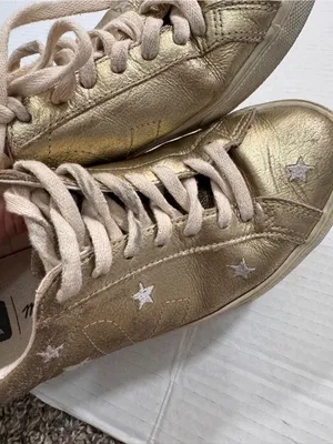 Veja X Madewell Gold Star Leather Lace Up Sneakers Womens 8 Casual Flat Shoes thumbnail 3