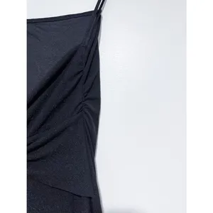 Reformation Breslin Midi Dress Black Sparkle Metallic Night Sky Size Large thumbnail 9