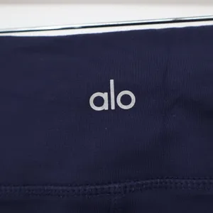 Alo Leggings Womens M Moto Navy Blue Quilted Mesh Activewear Excellent thumbnail 5