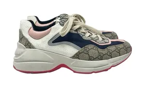 Gucci Rhyton GG Canvas Multi Monogram Low Top Sneakers Runners Size 38.5 thumbnail 1