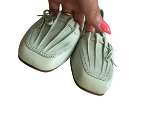 ENZO ANGIOLINI Light Green Seashell Leather Loafers Flats Size 5.5 thumbnail 6
