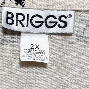 Vintage Briggs Women‎ Coastal Grandma Nautical Top 2X Beige Fish Artsy Print thumbnail 6