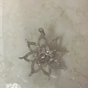 FINAL MARKDOWN Silver and Pink Floral Pendant thumbnail 3