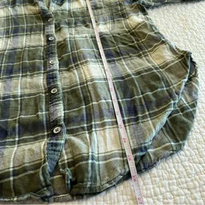 ✨ Aerie Women’s Green Plaid Button Down Shirt XS‎ thumbnail 9