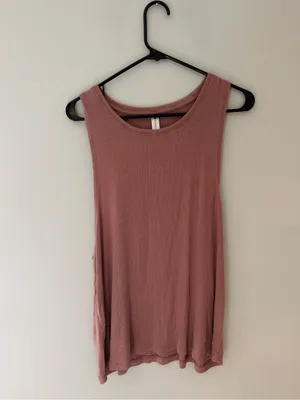 Athleta Well Rested Rib Sleep Tank Dusty Rose Pink Women’s Large thumbnail 3