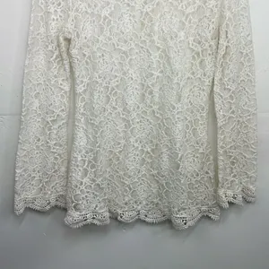Umgee Lace Top Womens Scalloped Hem Boho Top Size Small Ivory White thumbnail 4