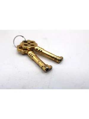 Set 2 Vintage Skeleton Keys Charms Floral Cutout Design 2.5" Zipper Pulls Decor thumbnail 2