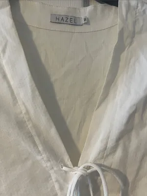 hazel White Tie-Front V-Neck Babydoll Dress thumbnail 4