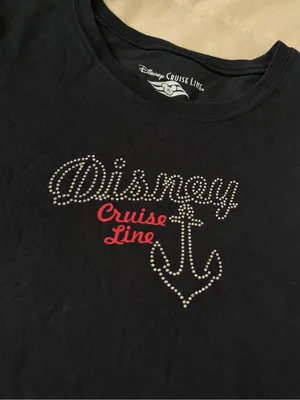 Disney Black Short-Sleeve Cruise Line Tee with Rhinestone Anchor thumbnail 5