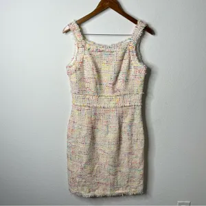 Theia Colorful Multi Tweed Sheath Dress Sleeveless Womens Size 10 thumbnail 3
