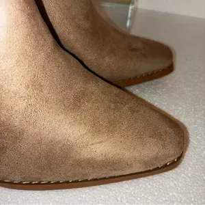 Faux Suede Tan Ankle Boots Size:9 thumbnail 13