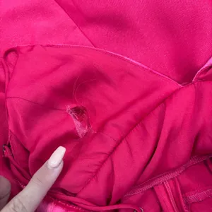 Free People Skylie Saylor Hot Pink Velvet Satin Ruched Romper Spaghetti Strap 4 thumbnail 8