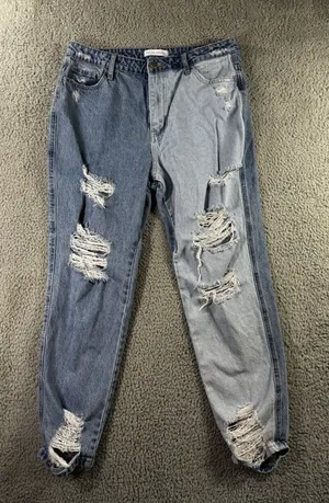 Vervet Flying‎ Monkey Jeans Women 31 Ultra High Rise Tapered Distressed Two Tone Leg thumbnail 1