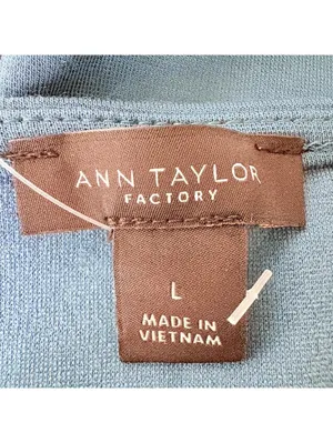 Ann Taylor Factory Blue Rayon T-Shirt with Cut-Out Sleeves, New with Tags thumbnail 5