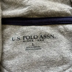 U.S. POLO ASSN Vintage Style Heather Gray Zip Up Hoodie Skate Indie grunge Large thumbnail 4