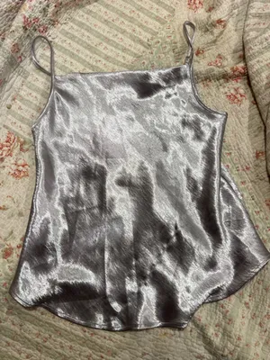7 For All Mankind Silver Satin Spaghetti Strap Cami thumbnail 1