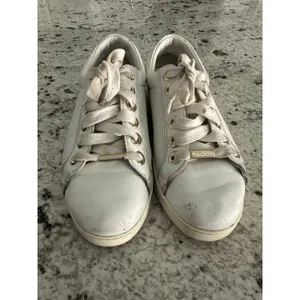 Jimmy Choo White Leather Low Top Gold Star Sneakers Shoes 35.5 5.5 thumbnail 2