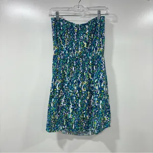 Lilly Pulitzer Windsor strapless dress in the "Sea Blue It's a Stretch" thumbnail 3