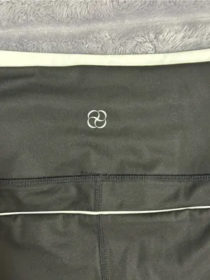 BERLCOK Black High-Waisted Leggings with White Trim — Size S — NWT thumbnail 2