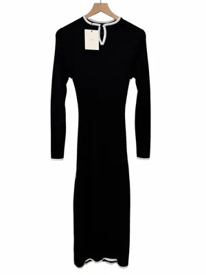 DISSH Binding Black Long Sleeve Knit Maxi Dress Size Large NWT thumbnail 6