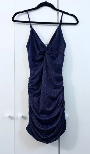 Lucy in the Sky Talia Front Twist Mini Dress - Navy - S thumbnail 4