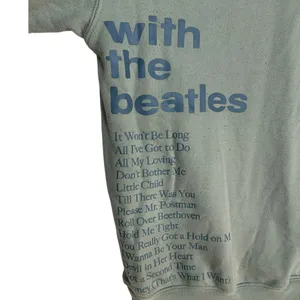The Beatles With The Beatles Album Graphic Crewneck Sweater Sage Green Medium thumbnail 4