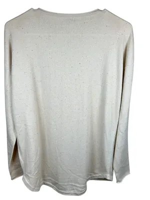Smartwool Shadow Pine Colorblock Crew Sweater Almond Donegal Minimalist Wool M thumbnail 4