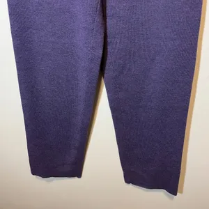 Eileen Fisher Purple 100% Merino Wool Knit Straight Leg Pants Small thumbnail 4