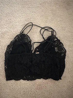 PINK Victoria's Secret Black Lace Bandeau Bralette thumbnail 2