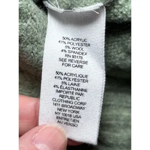 For the Republic Sage Green Wool‎ Blend Mock Turtleneck Sweater Large Cozy Hygge thumbnail 6