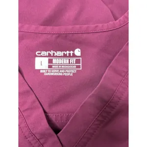 Carhartt Women's Scrub Top Force Essentials V-Neck 5 Pocket L Maroon Work Nurse‎ thumbnail 5