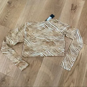 Motel Rocks Heloise Crop Top in Desert Terrain Tan thumbnail 2