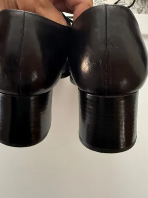 Enzo Angiolini Black Cutout Lace-Up Women's Heel Loafers Leather 7.5M thumbnail 3