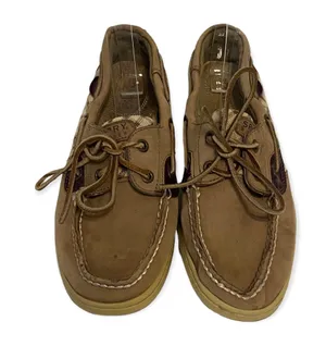 Boat Shoes in Tan and Plaid Size 8M thumbnail 1