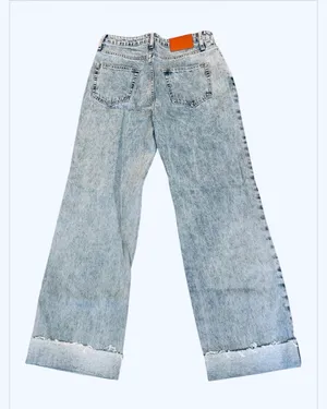 NWT Princess Polly Ollie Straight Leg Cuffed Jeans Denim Light Wash 6 High Waist thumbnail 4