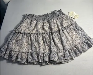 NWT Altar'd State Blue Floral Tiered Mini Skirt Size‎ Medium Cottage Fairy thumbnail 1