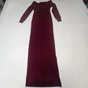 Michael Costello x REVOLVE Off Shoulder Bodycon Maxi Dress in Maroon thumbnail 3