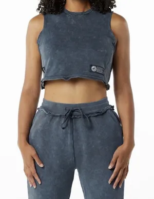 Alphalete Women’s Very Terry Crop top Cutoff - Blue Topaz , Size Medium thumbnail 1