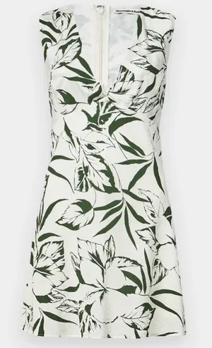 Abercrombie & Fitch Twist-Front Floral Mini Dress, White/Green, Size M, NWT thumbnail 1