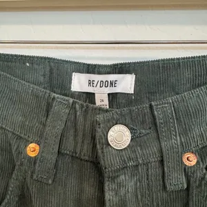 ReDone‎ 70s Loose Flare Pants Size 24 Green Corduroy Trouser Earthy Forest Fairy thumbnail 6