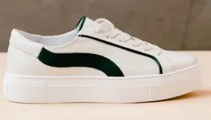 ABLE White/Green Leather Sneakers White Size 11 thumbnail 1