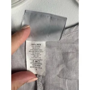 Women's La Fixsun Linen Tank Top Size S Gray - Vintage Hi -Low. Tie Sides thumbnail 3