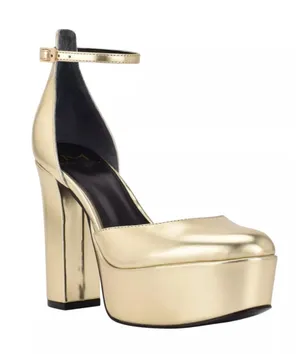 Marc Fisher ltf lucah platform gold heel 7.5 thumbnail 1