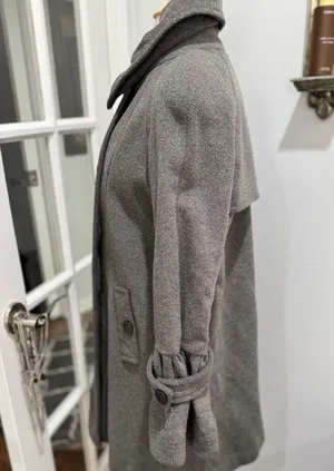Vintage Via Spiga Gray Double Breasted Wool Pea Coat thumbnail 6