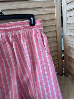Ladies Striped Elastic-Waist Shorts Large thumbnail 2