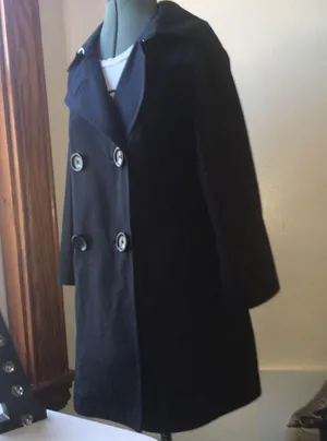 Michael Kors navy trench pea coat thumbnail 4