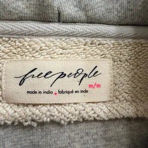 Free‎ People Camp Crush Hoodie Sweatshirt Womens Medium Terry Cloth Gray Cream thumbnail 6