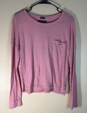 Abercrombie & Fitch Pink Crewneck T-Shirt thumbnail 1