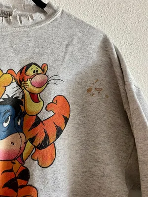 Furst of a Kind Winnie the Pooh Reworked Vintage Sweatshirt Distressed Medium thumbnail 2